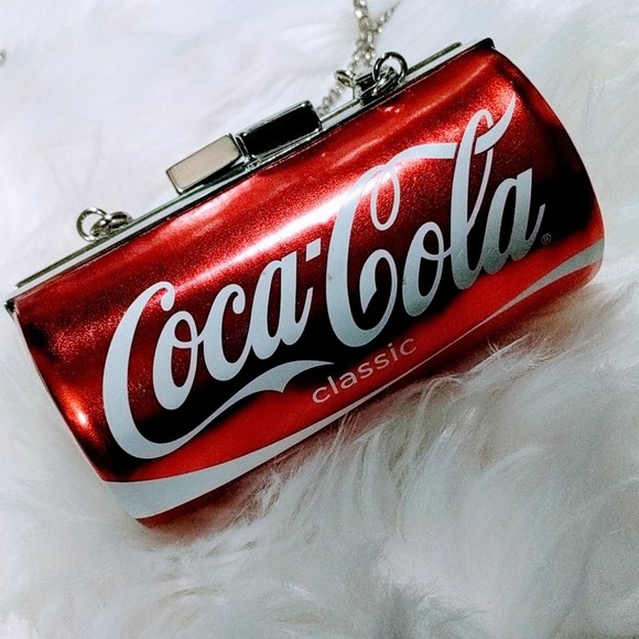 COCA COLA Red Coke Can Shaped Metallic Purse
